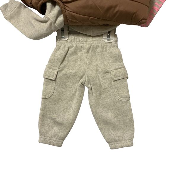 Puffer Vest Hoodie & Jogger Pants Set 12-Months Aeropostale Kids 3-Piece Outfit - Picture 6 of 10